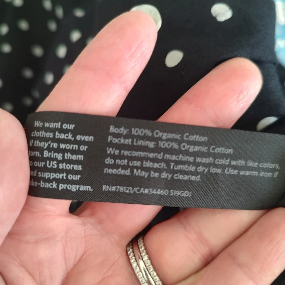 Eileen Fisher Organic Cotton Pull On Black Polka Dot Lightweight Cropped Pants M - Picture 8 of 11